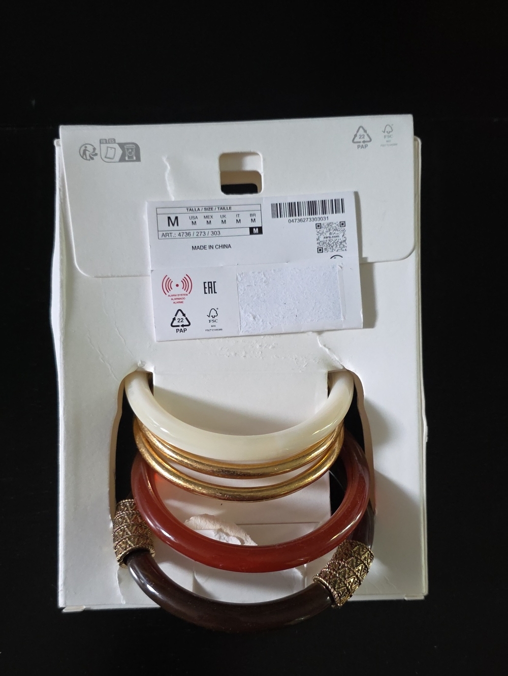 ZARA 5 Pack Assorted Rigid Bracelets Statement Bangle Set - Picture 15 of 16